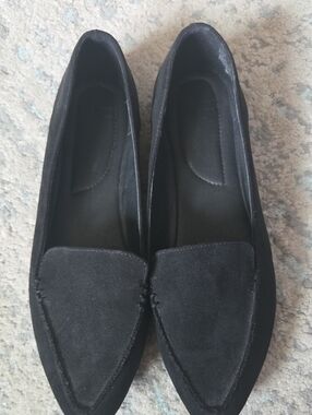 Jeffrey Campbell Black Suede Pointed Loafer Flats